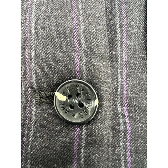 Avec Les Filles XS Striped Shacket Dark Gray Purple Button Up Shirt Jacket - Picture 6 of 10